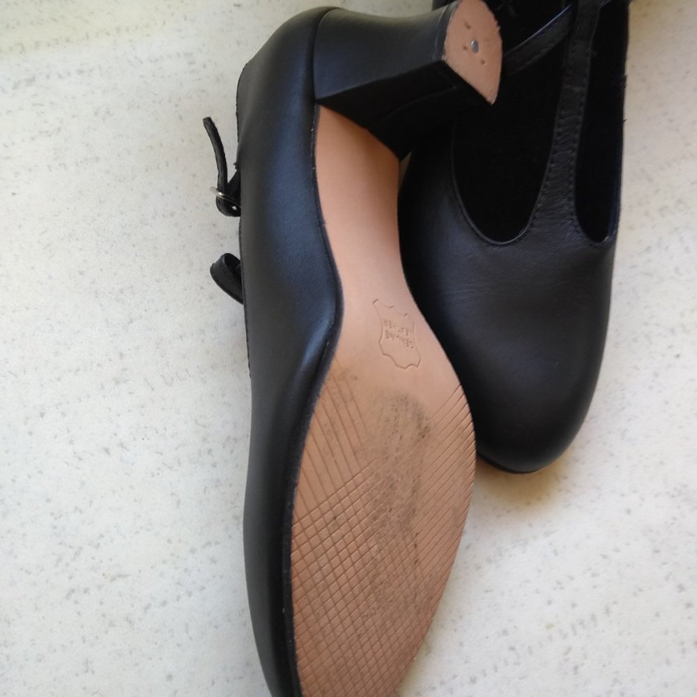 Capezio Black T-Strap Heels - Picture 2 of 3